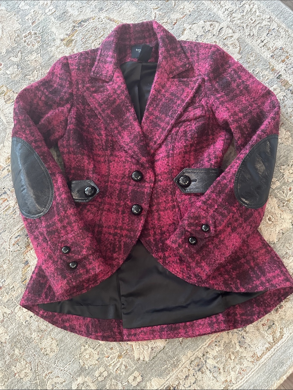 Smythe equestrian Plaid Tailored Wool-Blend Blazer - Picture 11 of 13
